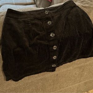 Black button up skirt